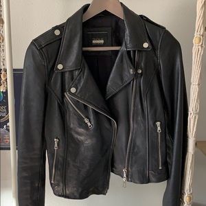 Zara genuine leather moto jacket